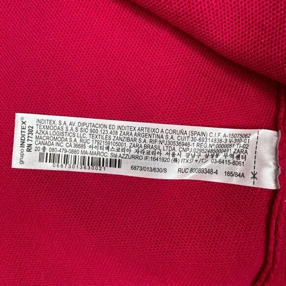 NWT ZARA Strapless Fuchsia Knit Midi Tube Dress Straight Neck 6873/013 Small - Picture 12 of 12